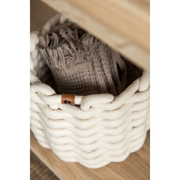 Textil tárolókosár ø 21x17 cm Peach Skin Round S – Bigso-image-3