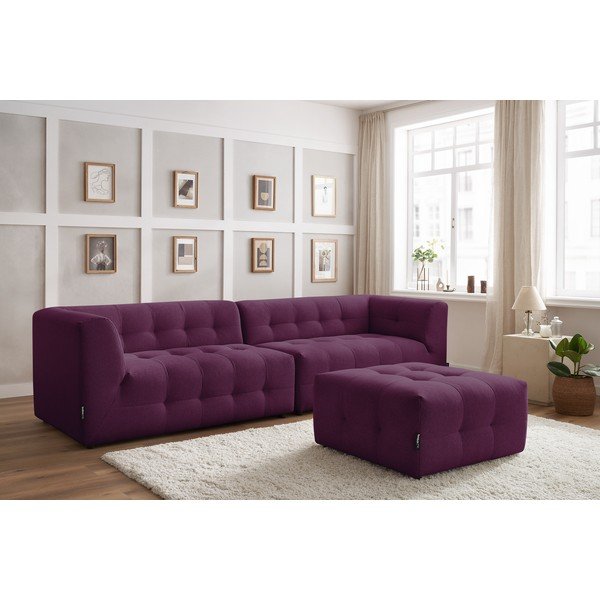 Sötétlila kanapé 324 cm Kleber - Bobochic Paris-image-1
