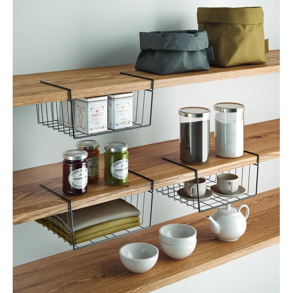 Fekete konyhai függőkosár, hosszúság 30 cm - Metaltex-image-2