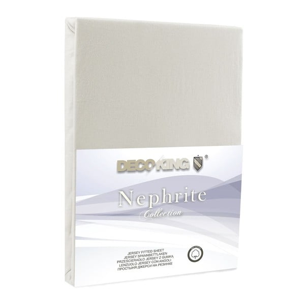 Nephrite krémszínű gumis lepedő, 220/240 x 220 cm - DecoKing-image-2