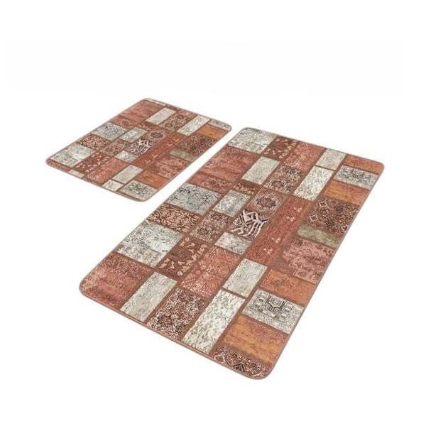 Barna bársony fürdőszobai kilépő szett 2 db-os 60x100 cm – Mila Home