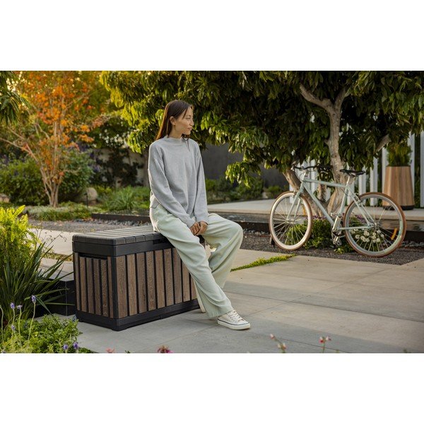 Sötétbarna műanyag kerti tárolódoboz Deco – Keter-image-3