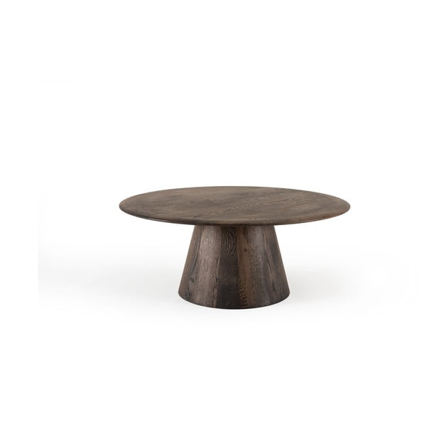 Barna tölgyfa kerek dohányzóasztal ø 80 cm Mushroom – Gazzda-image-3