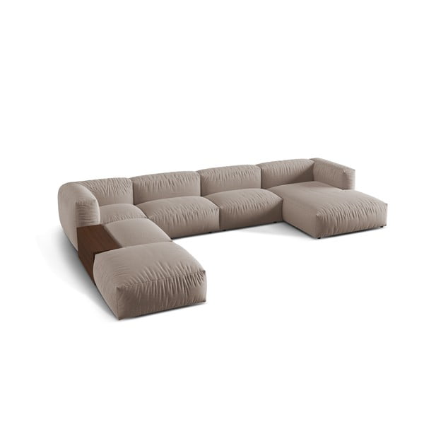 Bézs moduláris sarokkanapé (bal oldali-U alakú) Martina – Micadoni Home-image-2