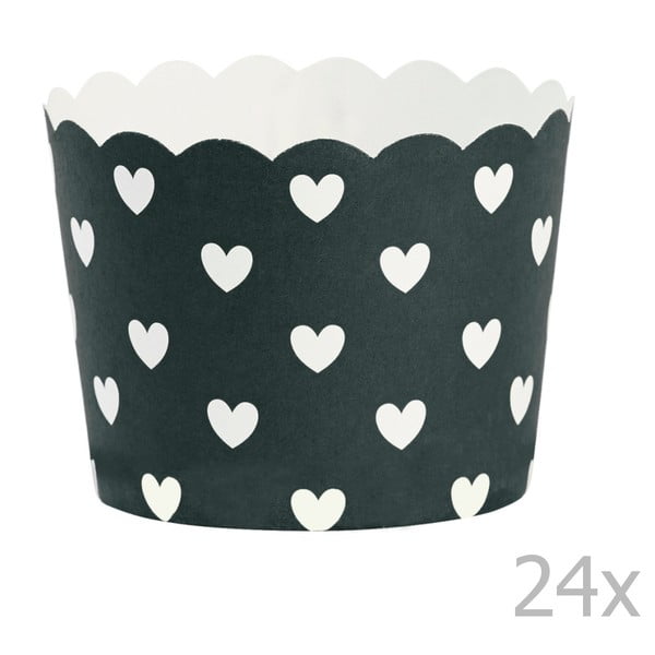 Hearts papír sütőforma, 24 db - Miss Étoile