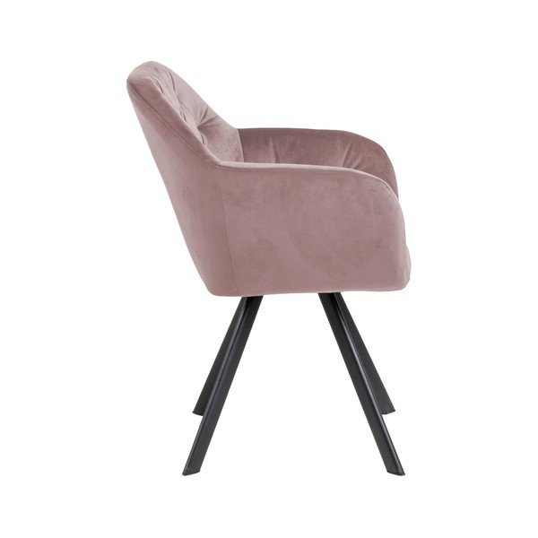 Világos rózsaszín kárpitozott karfás étkezőfotel Lola – Actona-image-3