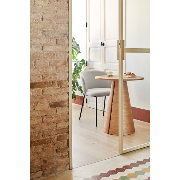 Natúr színű kerek étkezőasztal tölgyfa dekorral ø 65 cm Cep – Teulat-image-1