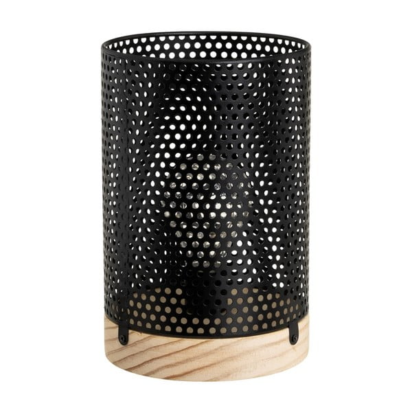 Fekete asztali lámpa fém búrával (magasság 20 cm) – Casa Selección