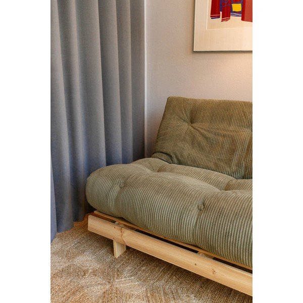 Zöld kinyitható kordbársony futon fotel Roots – Karup-image-4