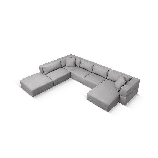 Világosszürke sarokkanapé (bal oldali-"U" alakú) Esther – Milo Casa-image-2