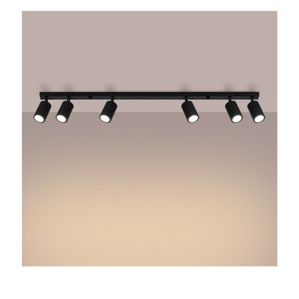 Fekete spotlámpa 6,5x117 cm Gleam – Sollux-image-2