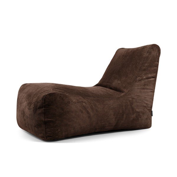 Sötétbarna kordbársony babzsákfotel Lounge – SLOWDOWN