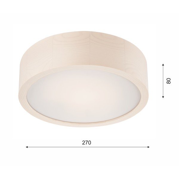 Fehér mennyezeti lámpa üveg búrával ø 27 cm Eveline – LAMKUR-image-4