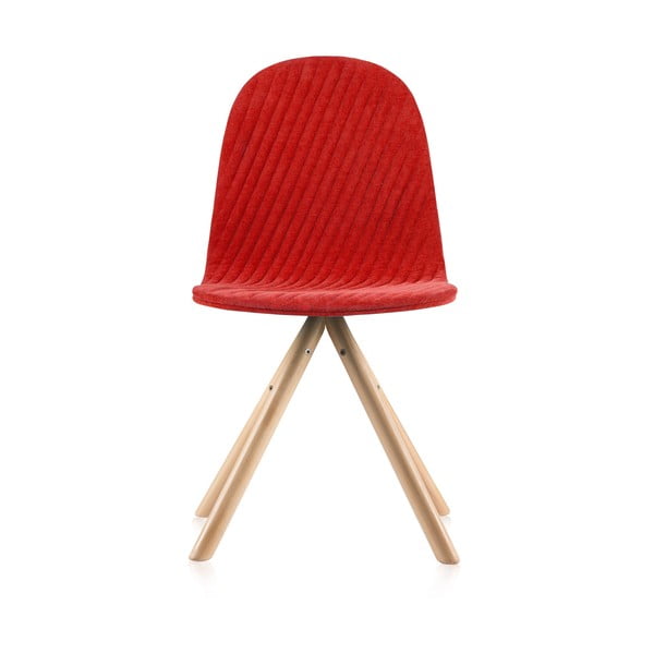 Mannequin Stripe piros szék, natúr lábakkal - Iker