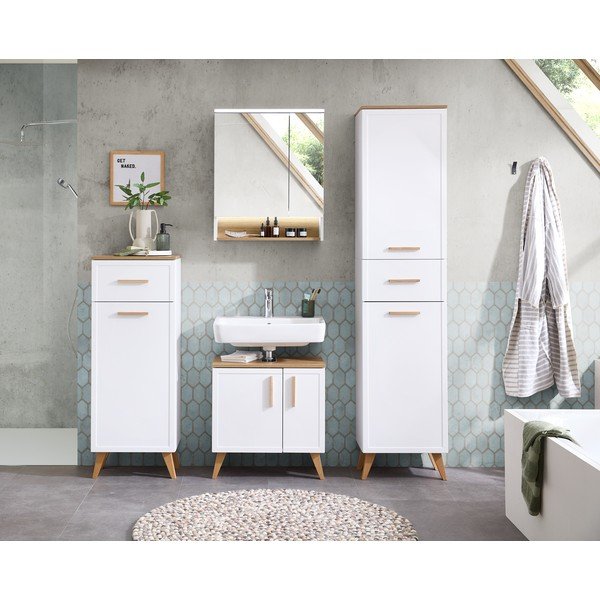 Fehér fürdőszoba szekrény 72x60 cm Quickset 383 – Pelipal-image-4