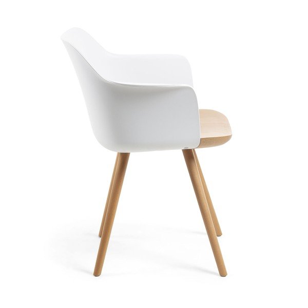Klam fehér fotel tölgyfa lábakkal - Kave Home-image-2