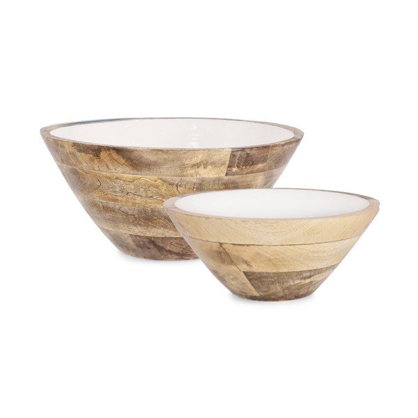 Fehér fa tál szett 2 db-os ø 30,5 cm Knossos – Yes Everyday