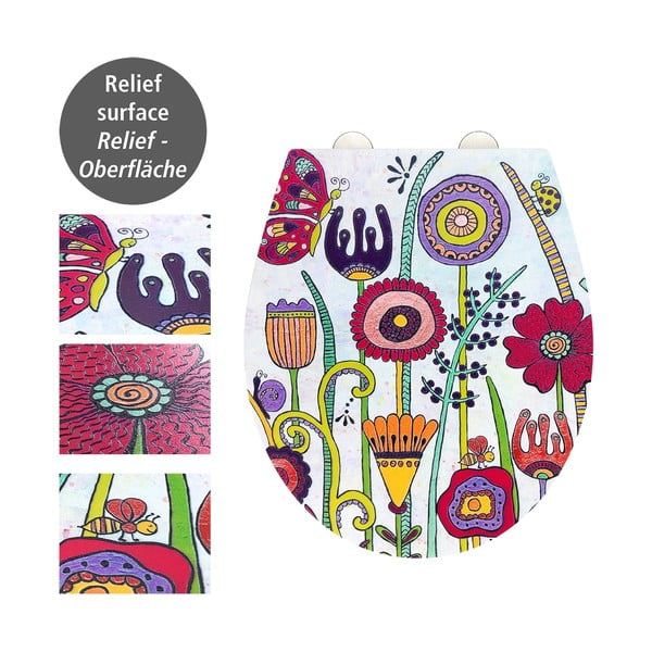 WC-ülőke automatikus záródással 37 x 44,5 cm Rollin'Art Full Bloom – Wenko-image-2