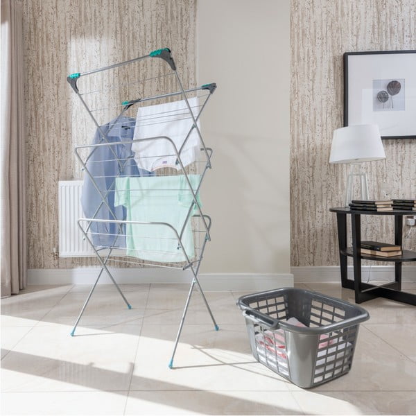 Ezüstszínű háromszintes ruhaszárító állvány - Addis-image-4