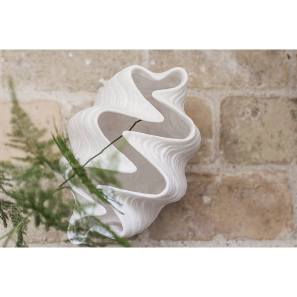 Fehér poligyanta váza (magasság 22 cm) Shell – Mette Ditmer Denmark-image-2