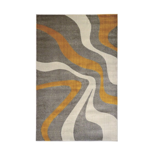 Swirl Yellow szürke szőnyeg, 140 x 200 cm - Webtappeti