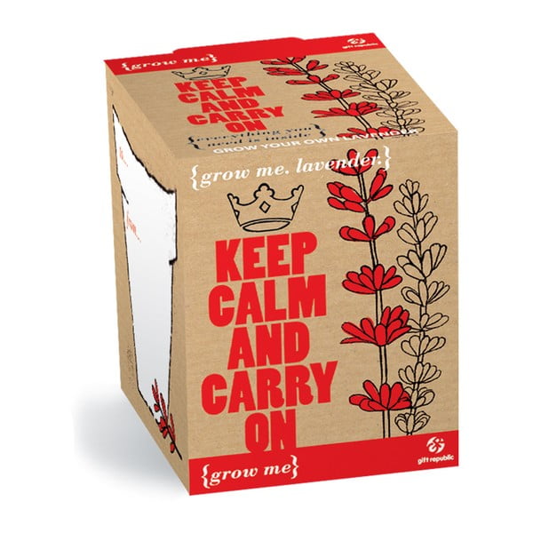 Keep Calm and Carry On növénytermesztő készlet levendula magokkal - Gift Republic