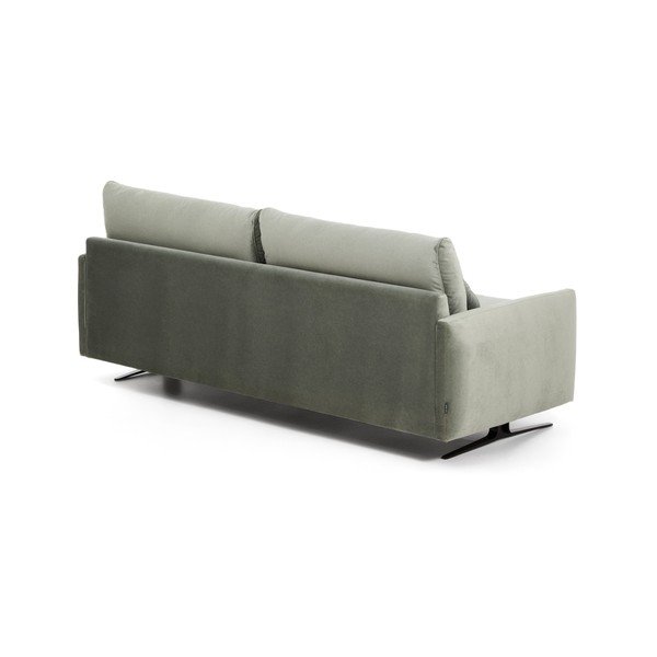 Zöld bársony kanapé 210 cm Veliro – Kave Home-image-4