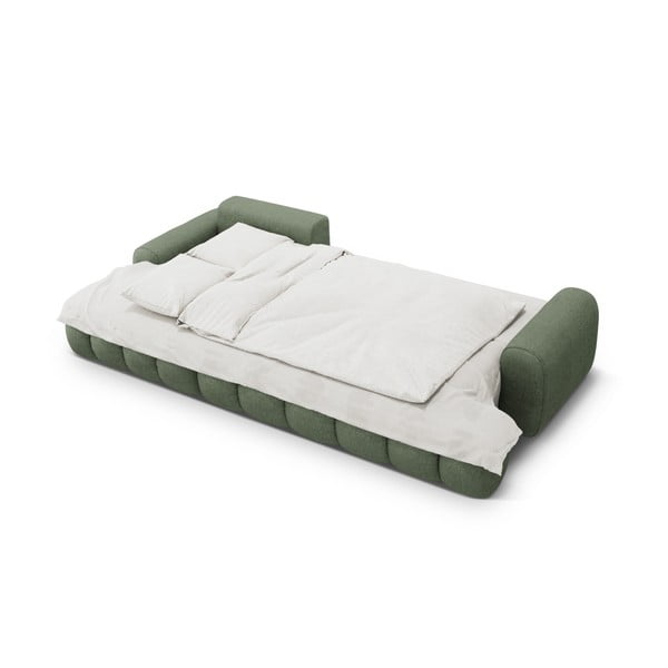 Zöld kinyitható-tárolóhelyes sarokkanapé (bal oldali-heverő résszel) Linz – Cosmopolitan Design-image-4