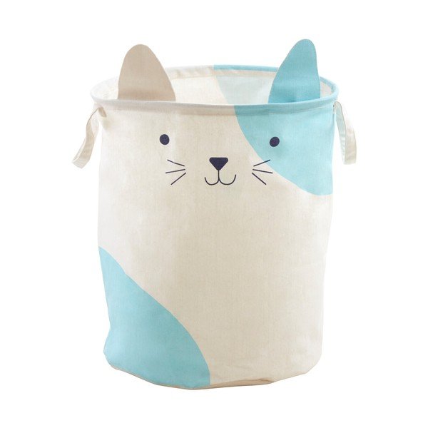 Fehér textil játéktároló kosár ø 40x48 cm Mimo Cat Face – Premier Housewares