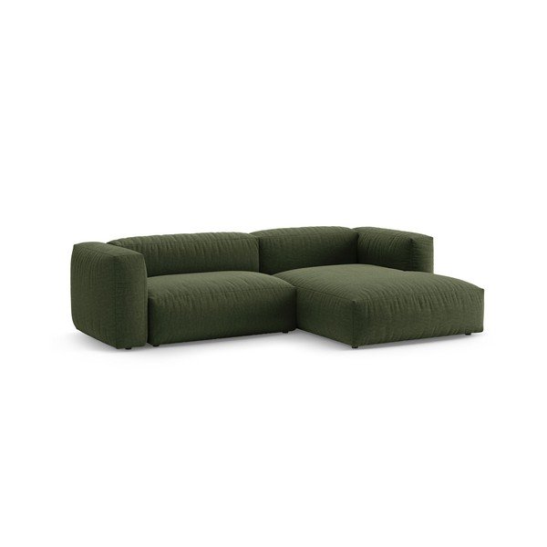 Zöld kinyitható moduláris sarokkanapé (jobb oldali-heverő résszel) – Micadoni -image-3