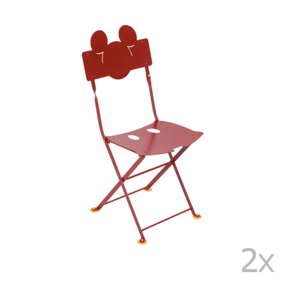 Bistro Mickey Junior piros fém kerti szék gyerekeknek, 2 db - Fermob
