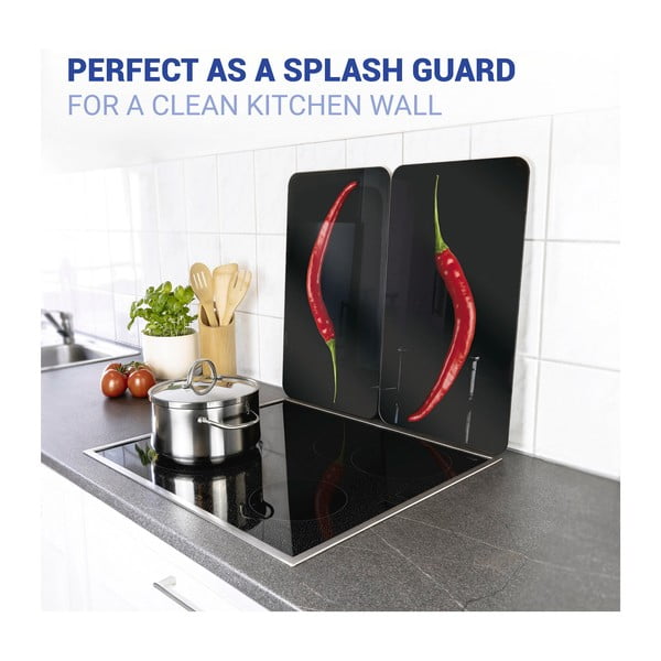 Edzett üveg tűzhely fedőlap szett 2 db-os 30x52 cm Peperoni – Wenko-image-3