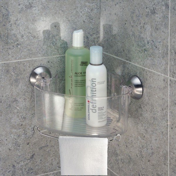 Soap Shower átlátszó öntapadós sarokpolc - iDesign-image-1
