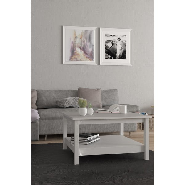 Fehér dohányzóasztal 81x81 cm Madrid - Tvilum-image-1