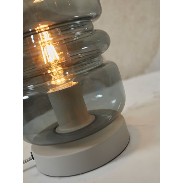 Szürke asztali lámpa üveg búrával (magasság 23 cm) Verona – it's about RoMi-image-3