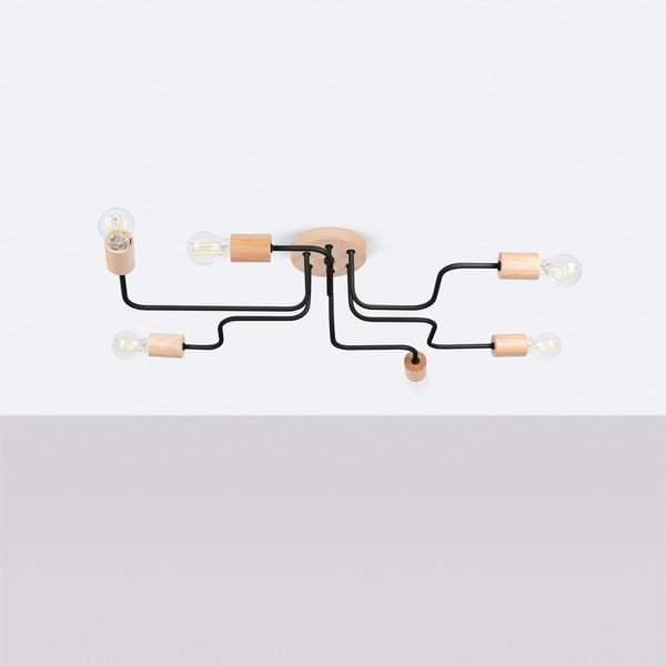 Fekete-natúr színű mennyezeti lámpa 58x85 cm Dazzle – Sollux-image-2