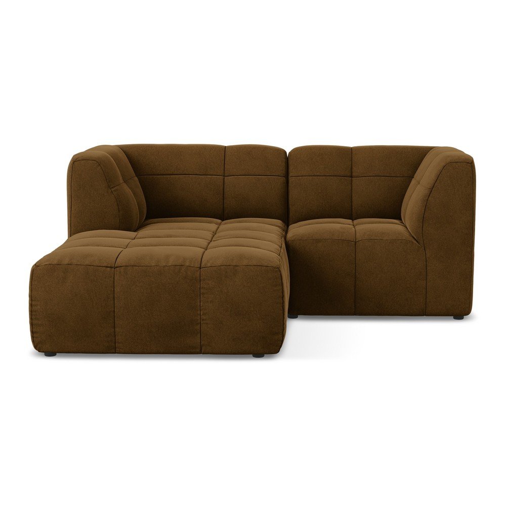 Mustársárga bársony sarokkanapé (bal oldali-heverő résszel) Aloha – Makamii