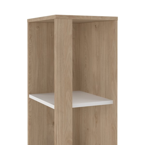 Fehér-natúr színű könyvespolc tölgyfa dekorral 41x205 cm Sign – Tvilum-image-4