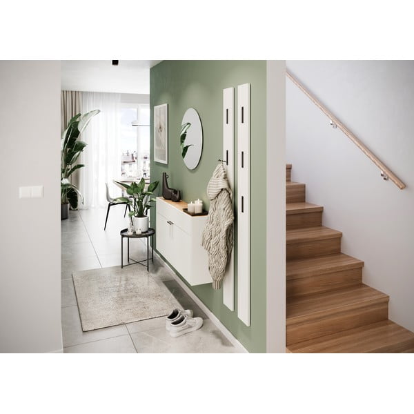 Fehér szekrény tölgyfa dekorral 110x57x22 cm Ameca – Germania-image-1