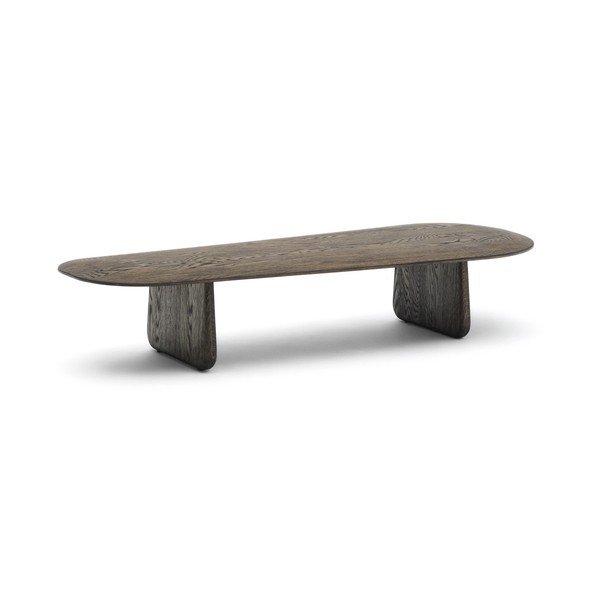 Sötétbarna tölgyfa dohányzóasztal 64x146 cm Pirita – Kave Home