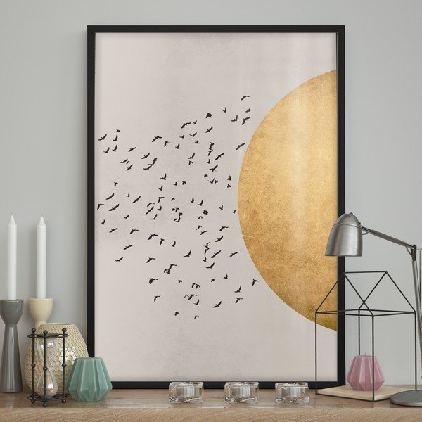 BIRDS/SILHOUTTE keretezett fali kép, 50 x 70 cm-image-1