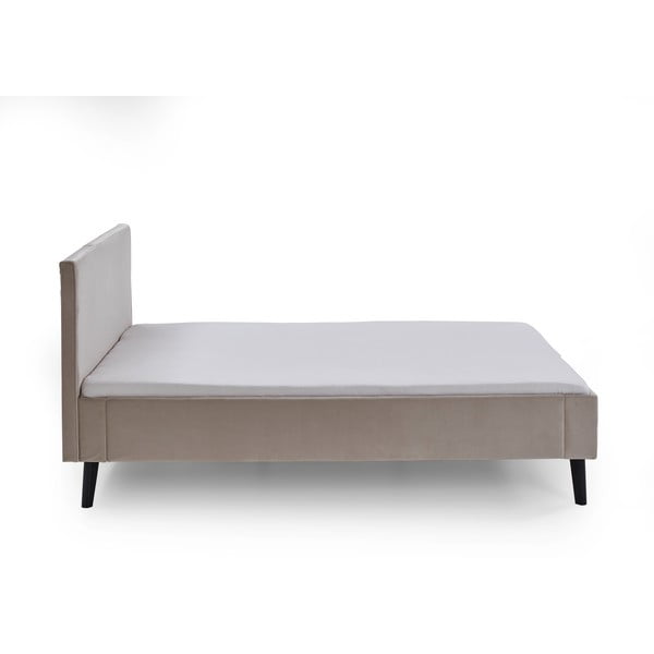 Fehér-krémszínű kárpitozott franciaágy ágyrács nélkül 140x200 cm Leira – Meise Möbel-image-3