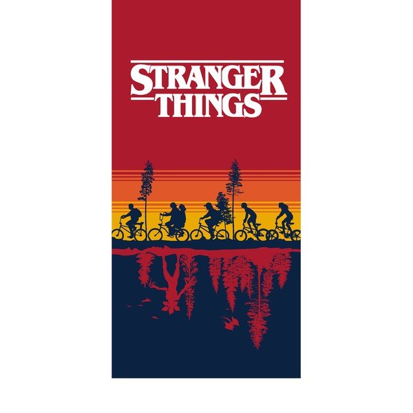 Piros pamut gyerek fürdőlepedő 70x140 cm Stranger Things – Jerry Fabrics