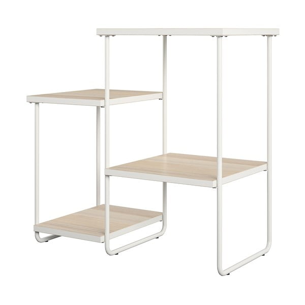 Fehér-natúr színű konzolasztal kőrisfa dekoros asztallappal 35x67 cm Dante – Støraa-image-4