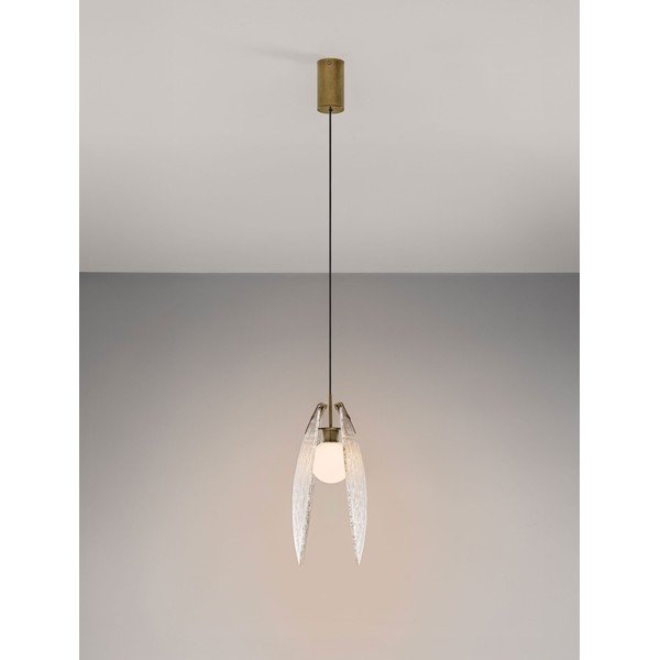 Sárgaréz színű acél LED függőlámpa üveg búrával Shelina – Nova Luce-image-3