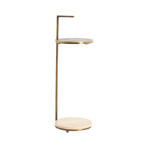 Kerek tárolóasztal kő asztallappal ø 26 cm Leda – Light & Living-image-2
