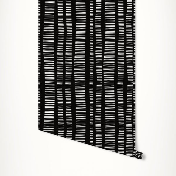 Brenda fekete öntapadós tapéta, 60 x 300 cm - LineArtistica