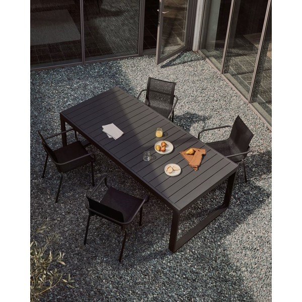 Fém kerti étkezőasztal 100.5x220 cm Galdana – Kave Home-image-1