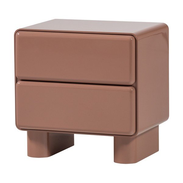 Rózsaszín fényes éjjeliszekrény Lustra – WOOOD-image-2