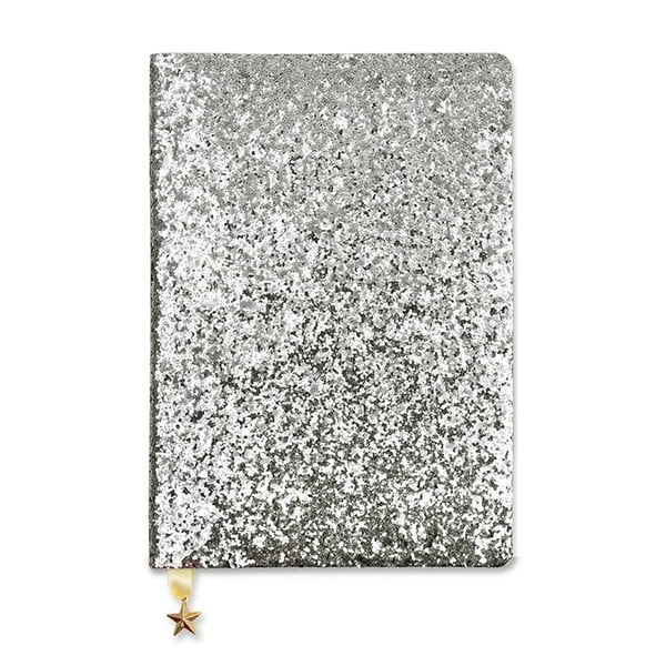 All That Glitters Sequin ezüstszínű jegyzetfüzet, A5 - GO Stationery